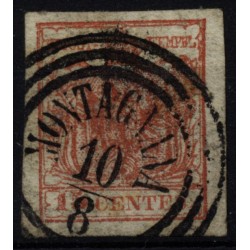 LOMBARDEI-VENETIEN 1850 15C, HP, Type III. RISMONDO Signum! MONTAGNANA