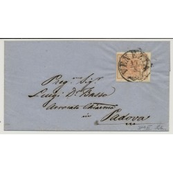 LOMBARDEI-VENETIEN 185. 15C, Brief von VENEZIA nach PADOVA. LABRES Signum!