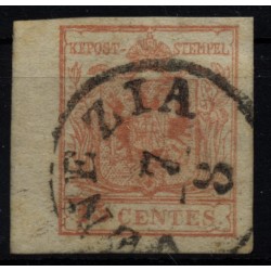 LOMBARDEI-VENETIEN 1850 15C, MP, Type III. RAND:4,5-5mm! VENEZIA. Schön!