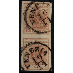 LOMBARDEI-VENETIEN 1850 2*15C PAAR! MP, Type III. VENEZIA. Schön!