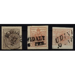 LOMBARDEI-VENETIEN 1850 3Stk. Marke! Alle RANDSTÜCKE! Interessantes Lot!