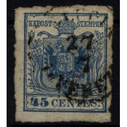 LOMBARDEI-VENETIEN 1850 45C, AN ALLEN 4 SEITEN GERISSEN! Sta.LUCIA/in VENEZIA.
