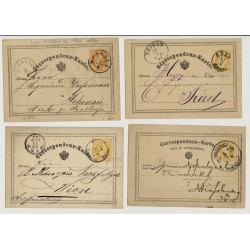 Österreich 187. 4Stk. Korr-Karten! Interessantes Lot!