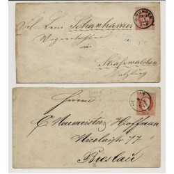 Österreich 187. 2Stk. Sendungen: beide 5kr, GA-Umschlag. Interessantes Lot!