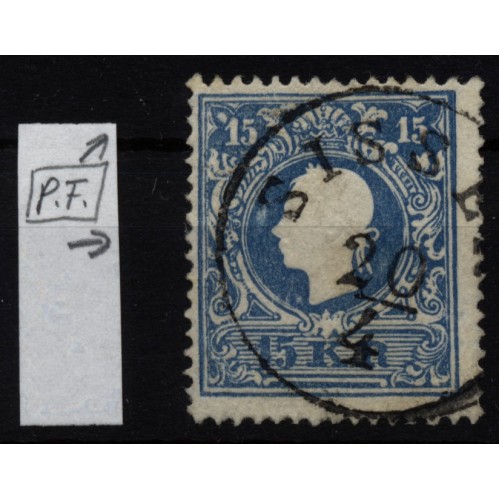 Österreich 1858 15kr, Type II. PLATTENFEHLER! SISSEK. Schön und attraktiv!