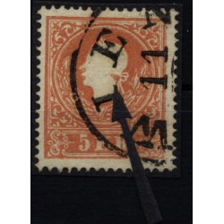 Österreich 1858 5kr, Type II. ZENTRIERT! FARBFLECK! WIEN. Sehr schön!