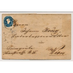 Österreich 186. 15kr Oben Farbstoffmangel. PLATTENFEHLER! Brief, CÁSLAU (B)