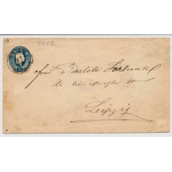 Österreich 186. 15kr GA-Umschlag,, EGER (B) nach AUSLAND, nach LEIPZIG. Schön!