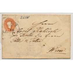 Österreich 186. 10kr Brief, ZLIN (M) nach WIEN.