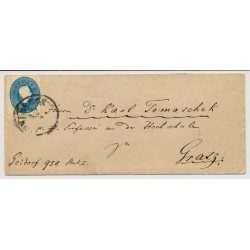 Österreich 186. 15kr, schöne Farbe! Briefkuvert, INNSBRUCK (Tirol) nach GRATZ.