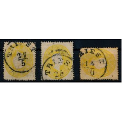 Österreich 1861 3Stk. Marke! Alle 2kr gelb! Schöne Farben/Farbtöne! TRIEST (Kü)