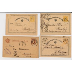 Österreich 187.- 4Stk. Korr-Karten! Interessantes Lot! Gemischte Qualität!