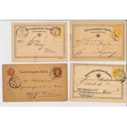 Österreich 187.- 4Stk. Korr-Karten! Interessantes Lot! Gemischte Qualität!