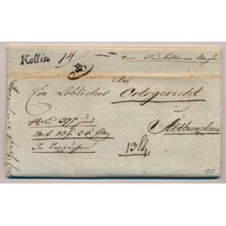 Österreich 1828 Brief (Inhalt) KOLLIN (B) nach ALTBUNZLAU. Schön und attraktiv!