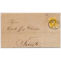 Österreich 18.. 2kr, gelb, SEHR SCHÖNE FARBE! Wz! Brief mit TRIEST Stempel
