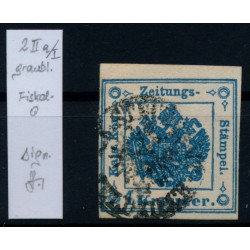 Österreich 1850 Zeitungsstempelmarke, GRAUBLAU! Type II.a-1, FISKALSTEMPEL! Sig