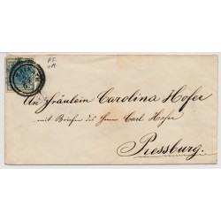 Österreich 185. 9kr, HP, Type II. U.M.! P.F.! Briefkuvert TRIESTE nach PRSSBURG