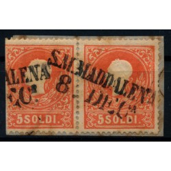 LOMBARDEI-VENETIEN 1858 2*5sld. TYPE I.! S.M.MADDALENA. Attraktiv!