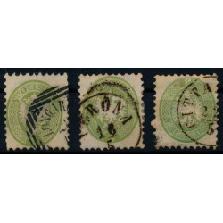 LOMBARDEI-VENETIEN 1864 3Stk. Marke Alle 3sld. Grün. Verschiedene Farbtöne!