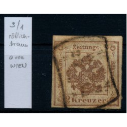Österreich 2kr, RÖTHLICHBRAUN! Zeitungsstempelmarke, WIEN. STRAKOSCH Bestimmung