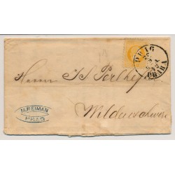 Österreich 1872 grober Druck, DRUCKSACHE (Inhalt) aus PRAG nach WILDENSCHWERT.