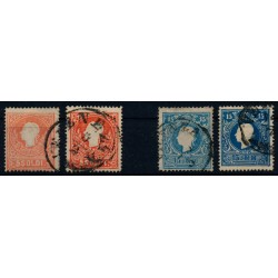 LOMB-VEN 1858 4stk-5sld. Hellrot-dunkelrot! -15sld. Hellblau-dunkelblau!