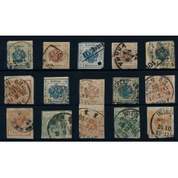 Österreich 18.. 15Stk. Zeitungsstempelmarken! Interessantes Lot!