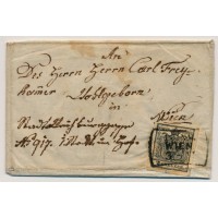 Österreich 185. 2kr, PLATTENEFHLER! ORTSBRIEF WIEN Stempel. (Kw:335,-€!)