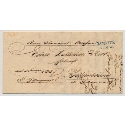 Österreich 1842 Brief (Inhalt) mit BLAUSTEMPEL JAMNITZ (M) Schön!