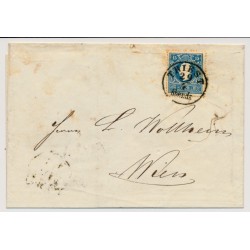Österreich 18.. 15kr, Type II. ZENTRIERT! Brief mit TRIEST/Abends (Kü)