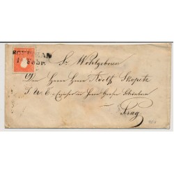Österreich 18.. 5kr, Type II. Briefkuvert ROKITZAN (B) Mü:12P! Nach PRAG