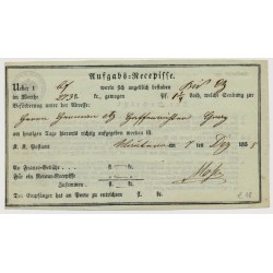Österreich 1858 AUFGABS-RECEPISSE! Schön!