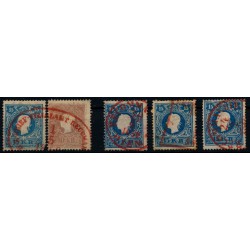 Österreich 1858 5Stk. Marken! Alle mit ROTSTEMPELN! Interessantes Lot!