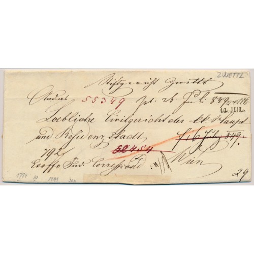 Österreich 1849 Brief (Inhalt) 'Zwettl' (Oö) nach WIEN.