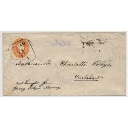Österreich 186. 10kr, Briefkuvert PRAG nach CARLSBAD.