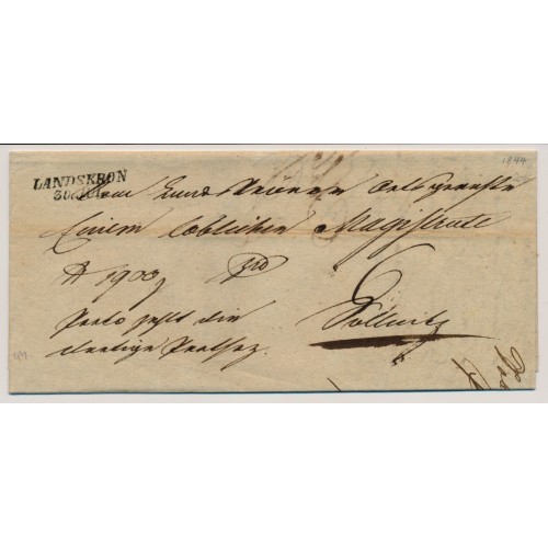Österreich 1844 Brief (Inhalt) LANDSKRON (B) '6' Postvermerk!