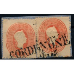 LOMBARDEI-VENETIEN 1861 2*5sld. Briefstück. PORDENONE