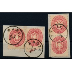 LOMBARDEI-VENETIEN 1864 2Stk. PAARE! Waagr. Und senkr. BADIA Stempeln
