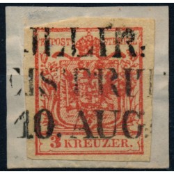 Österreich 1850 3kr, HP, Type III. FARBTIEF! JLLIR:/FEISTRITZ (Kr) 20P!