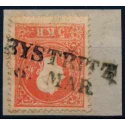 Österreich 1858 5kr, Unten Farbstoffmangel! BYSTRITZ (M) Mü:12P!