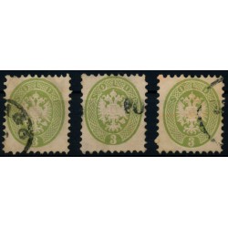 LOMBARDEI-VENETIEN 1864 3Stk. Marke! Alle 3sld. Grün. Schöne Farben!