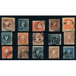 Österreich 1858 15Stk. Marken! Alle mit UNGARN-Stempeln! Interessant!