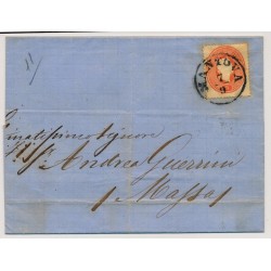 LOMBARDEI-VENETIEN 186. 5sld. Brief MANTOVA nach MASSA. HÜBNER Signum!