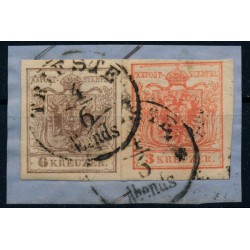 Österreich 1850 6+3kr, beide MP, Type III. TRIESTE/Abends (Kü) Schön!