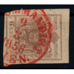 Österreich 1850 6kr, MP, Type III. ROTSTEMPEL RECOMMANDIRT/WIEN/1858