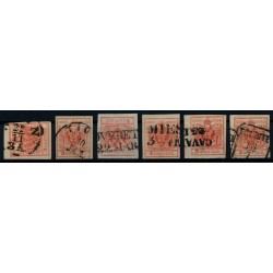 Österreich 1850 6Stk. Marken! 3kr HANDPAPIERE! Schöne FARBVARIANTE!