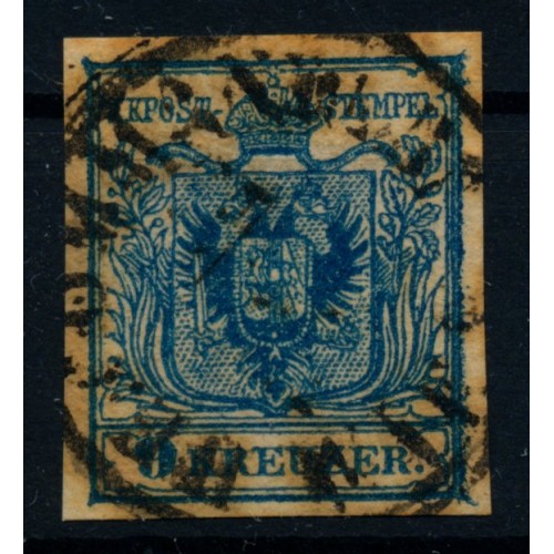 Österreich 1850 9kr, DEUTHLICHER RANDDRUCK! RECOMMANDIRT/WIEN. Schön!