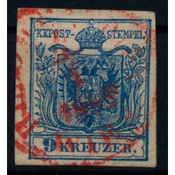 Österreich 1850 9kr, ROTSTEMPEL RECOMMANDIRT/WIEN. Attraktiv!