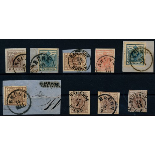 Österreich 1850 9Stk. Marken! Alle mit BRÜNN Stempeln. Attraktiv!