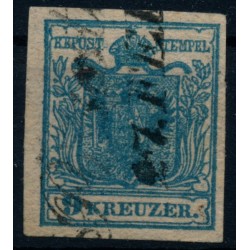 Österreich 1850 9kr, HP, Type II. ÜBERFÄRBTER DRUCK! Leicht U.M.!